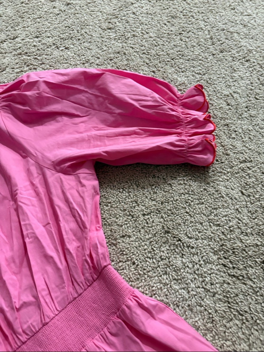 Women’s Pink Tiered Midi Dress with Ruffle Trim - Picture 6 of 7